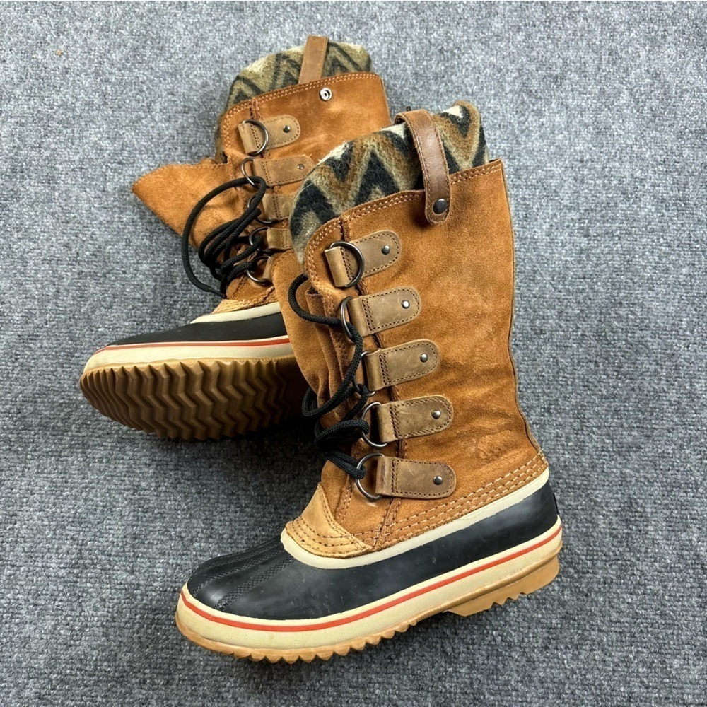 SOREL Women’s Joan of Arctic Knit Elk waterproof insulated winter lace up boot 8